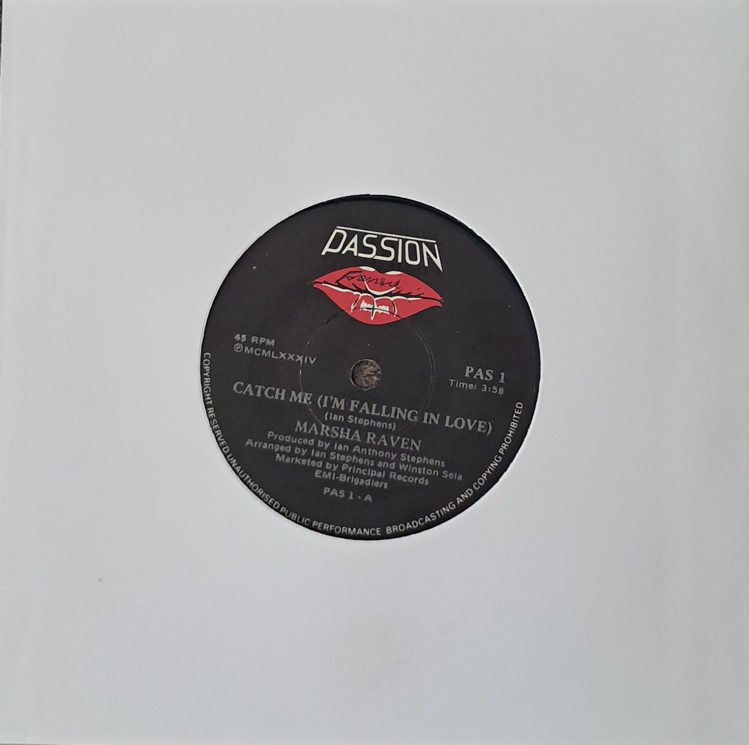 Marsha Raven – Catch Me (I'm Falling In Love) (7 Marsha Raven – Catch Me (I'm Falling In Love) (7"Single - 1984)