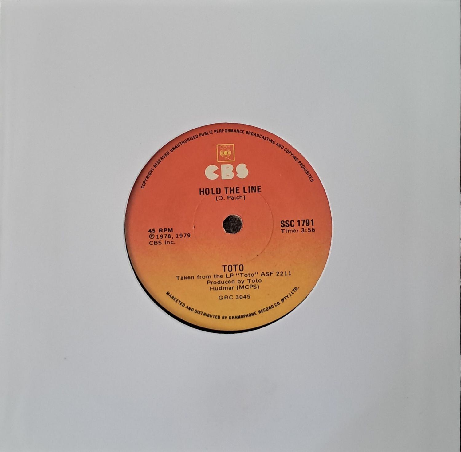Toto – Hold The Line (7 Toto – Hold The Line (7"Single - 1979)
