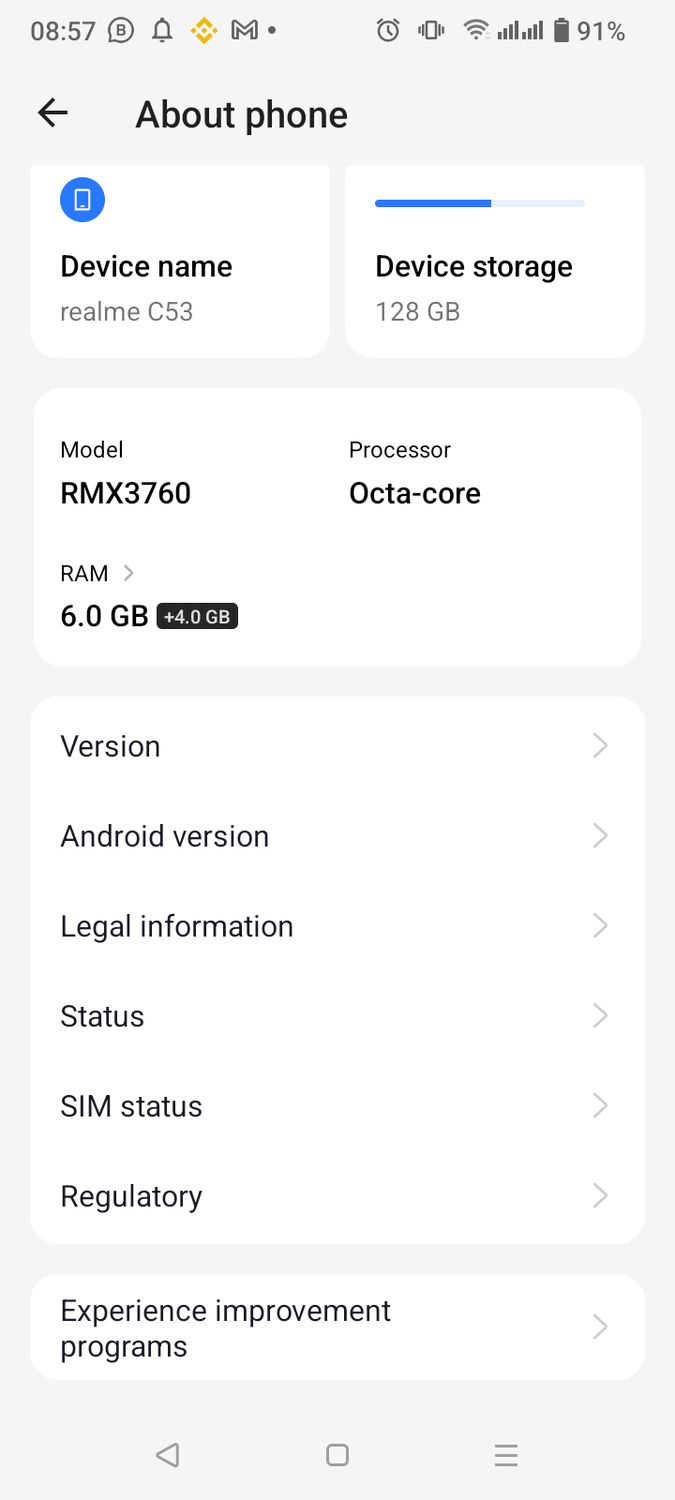 REALME C53 RMX3760 MOBILE FOR SALE.