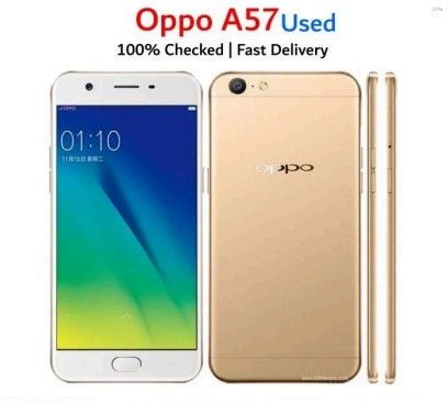 OPPO A57 4/64 FOR SALE. LIKE NEW. SINGLE USER USED. HOME USER. PTA APPROVED. WITH CHARGER &amp; DATA CABLE.