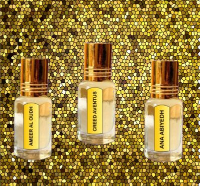 🌙 SPECIAL RAMADAN &amp; EID DISCOUNTED OFFER! 🌙 🎉 PACK OF 3 FAMOUS ATTARS – PURE &amp; ALCOHOL-FREE 🎉 💫 Featuring: Ameer Al Oudh Creed Aventus Ana Abiyedh ✨ THE BEST COLLECTION FROM HAM