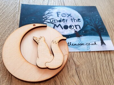Fox and Moon Wooden Craft Shapes ONLY