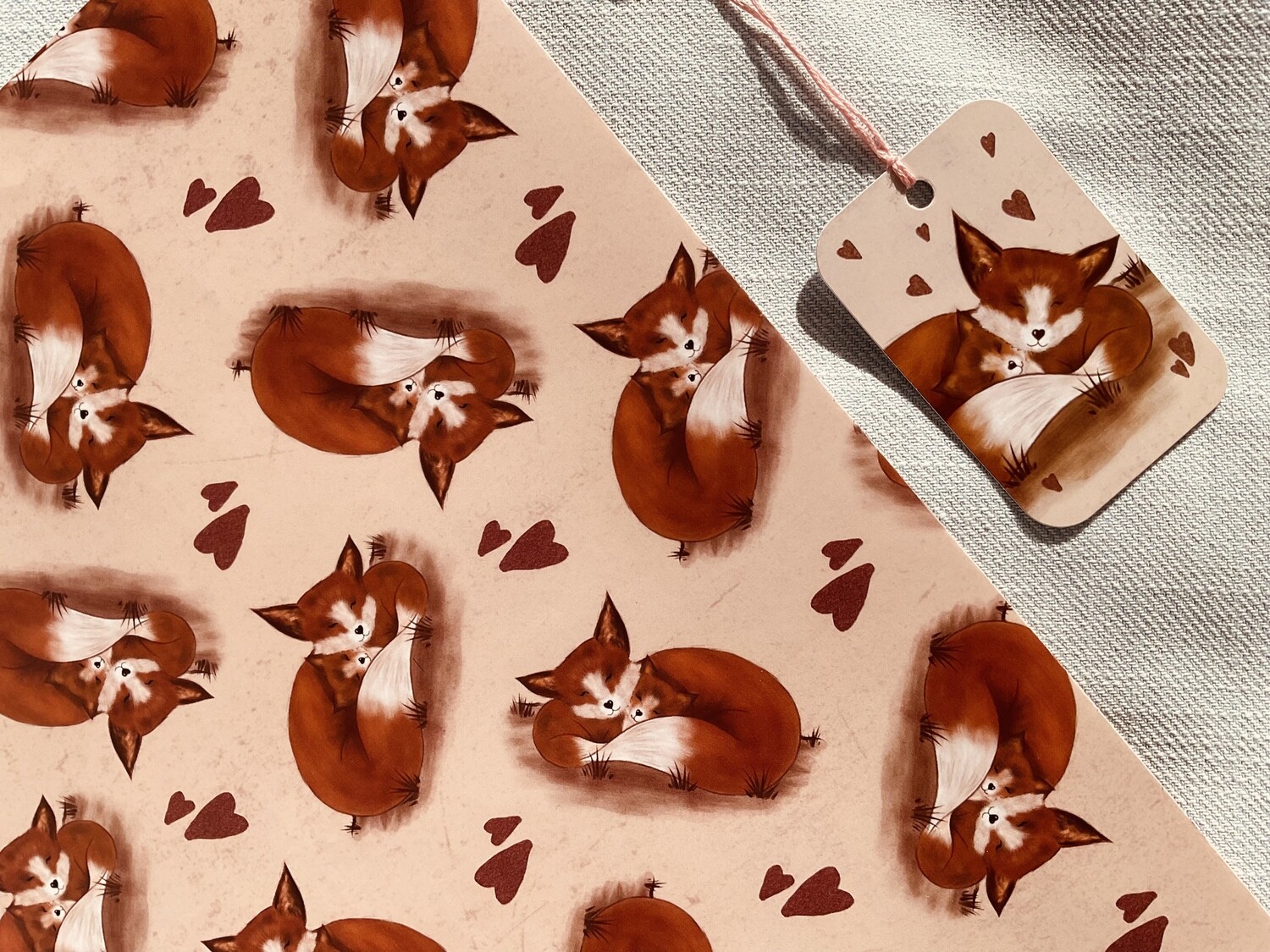 Cute Foxes Wrapping Paper