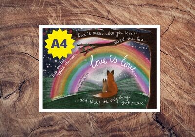 PRE-ORDER ~A4~ 'Love Is Love' ~ Inspirational Wall Art Print