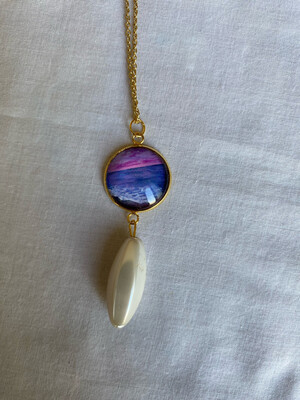 Collana MARE - lillac con pietra