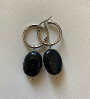 Orecchini ARGENTO CON PIETRA NERA