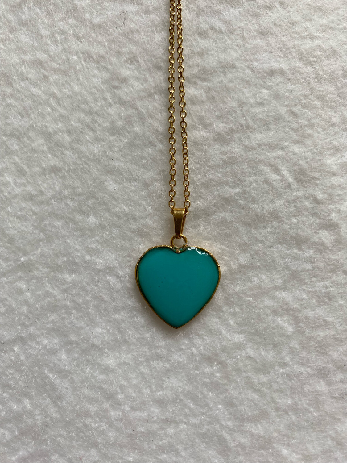Collana cuore - azzurro acqua
