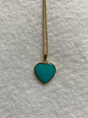 Collana cuore - azzurro acqua