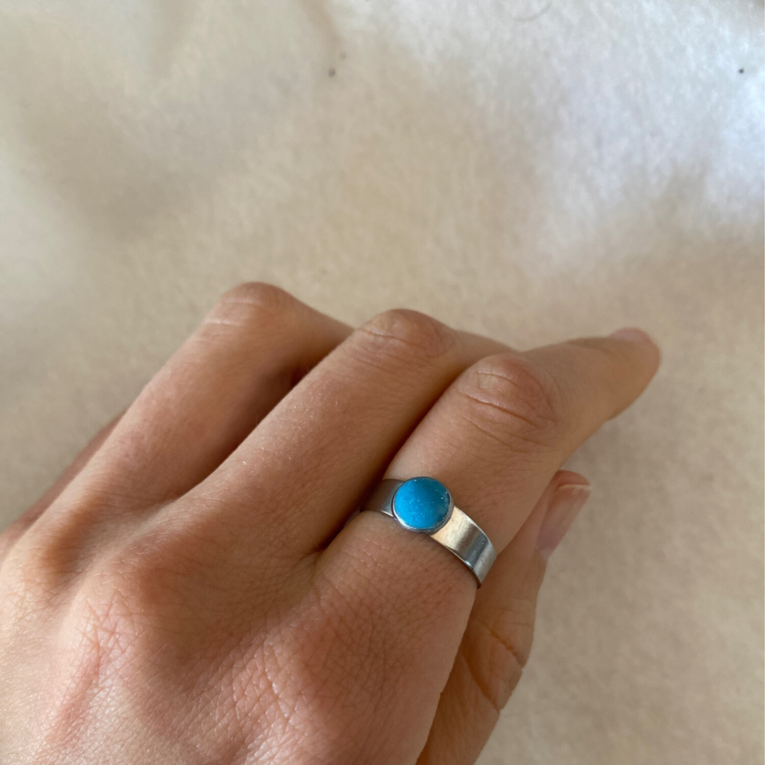 Anello MINI SMALL MONOCOLORE - ARGENTO, COLORE: AZZURRO