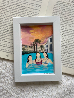Dipinto Amiche Piscina