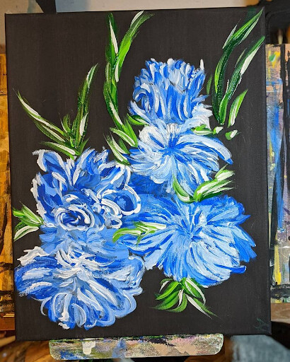 Flowers in Blue by Jenny Coffey