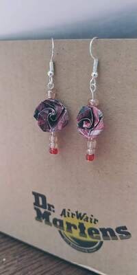 Origami Rose Earrings by Miriam Banash