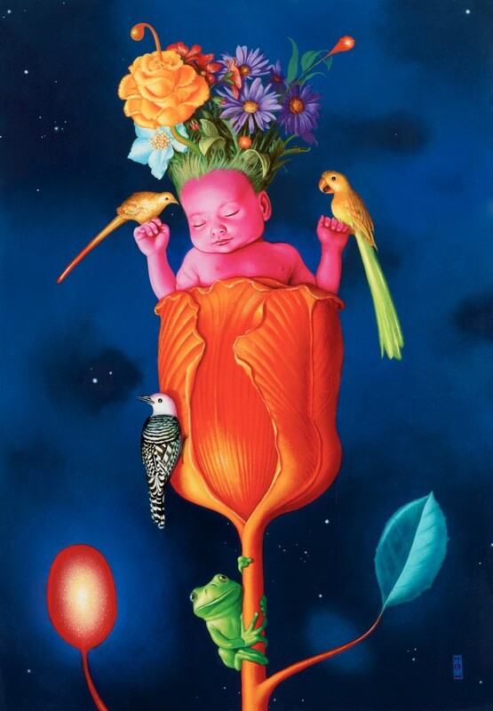 Carte Simple Bébé Fleur A5 &amp; A4 &quot;Olivier Zappelli&quot;