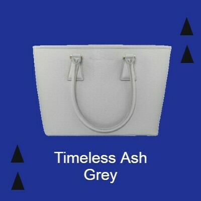 MM Ash Grey Italian Leather Tote Bag