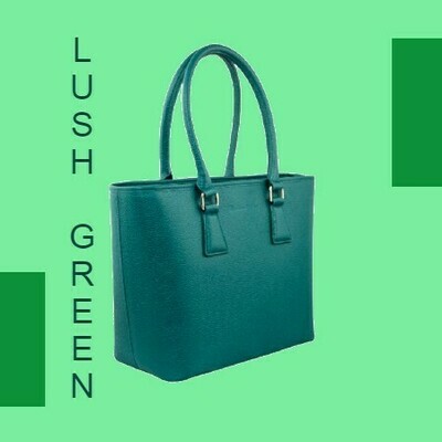 MM Dark Green Italian Leather Tote Bag