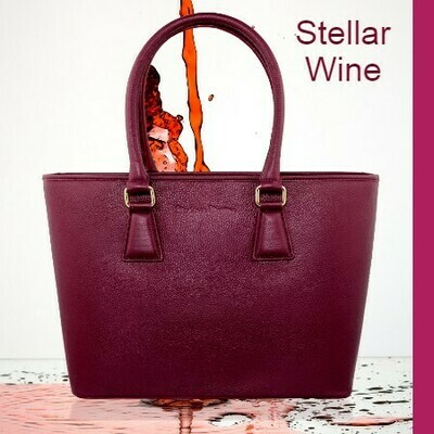 MM Wine Italian Leather Tote Bag