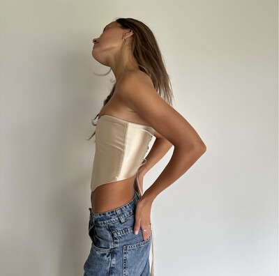 Corset satin vainila