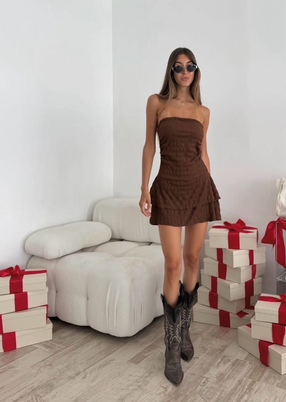 Vestido poppy marrón