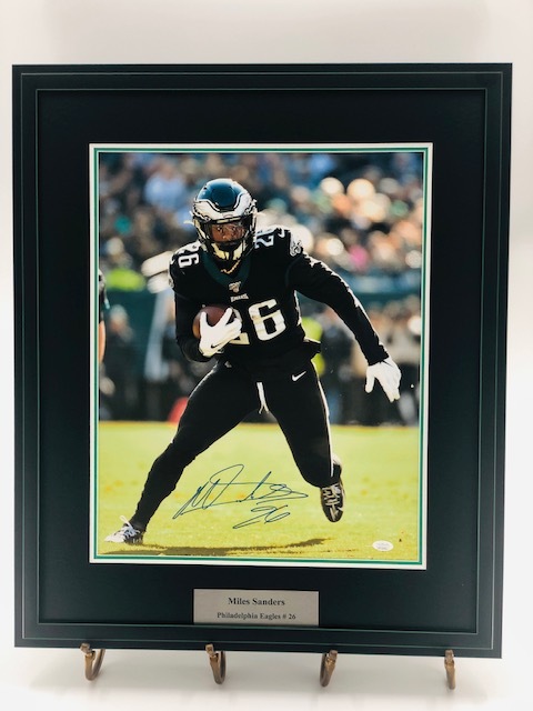 Philadelphia Eagles Miles Sanders Autographed 8 x 10 Running in Black  Jersey Photograph