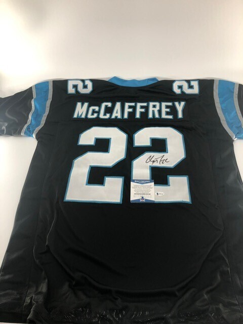 Christian McCaffrey Autographed Signed Jersey - Beckett Authentic - Black 