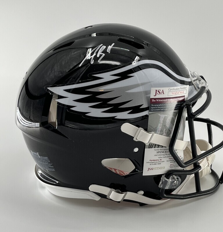 A.J. Brown Signed Philadelphia Eagles Full Size Speed Authentic Alt Black Helmet (JSA)