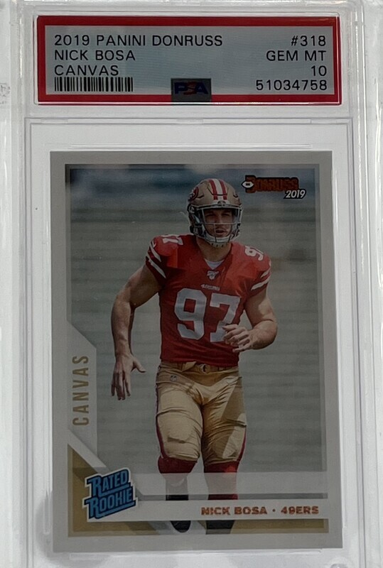 2019 Panini Donruss Nick Bosa  # 318 Canvas PSA Gem Mt 10