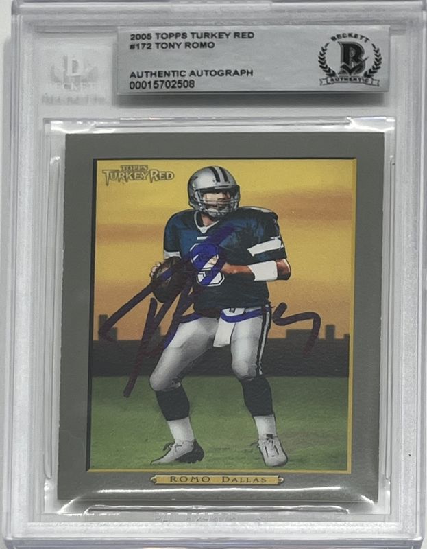 Tony Romo Signed 2005 Topps Turkey Red #172 RC Dallas Cowboys (BGS)