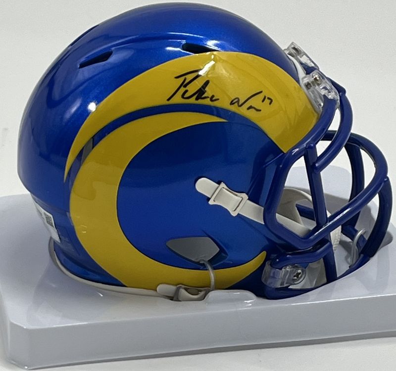 Puka Nacua Signed LA Rams Speed Mini Helmet (Fanatics)
