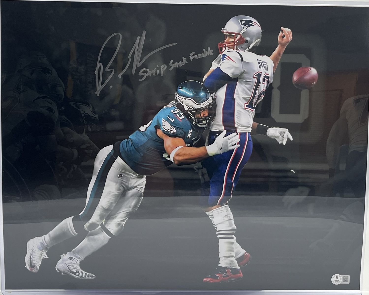 Brandon Graham Signed and inscribed &quot;Strip Sack Fumble&quot; 16x20 Philadelphia Eagles Photo BAS ITP