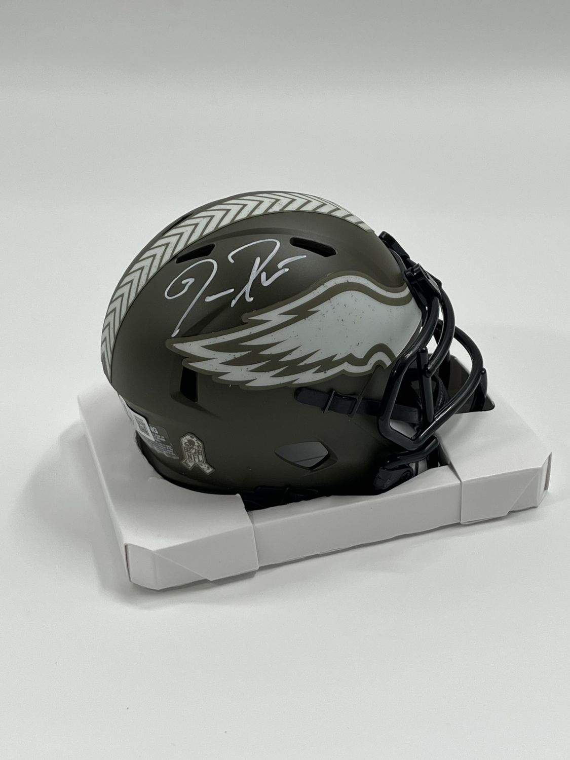 Jason Peters Signed Eagles Salute To Service Alternate Speed Mini Helmet (Beckett)