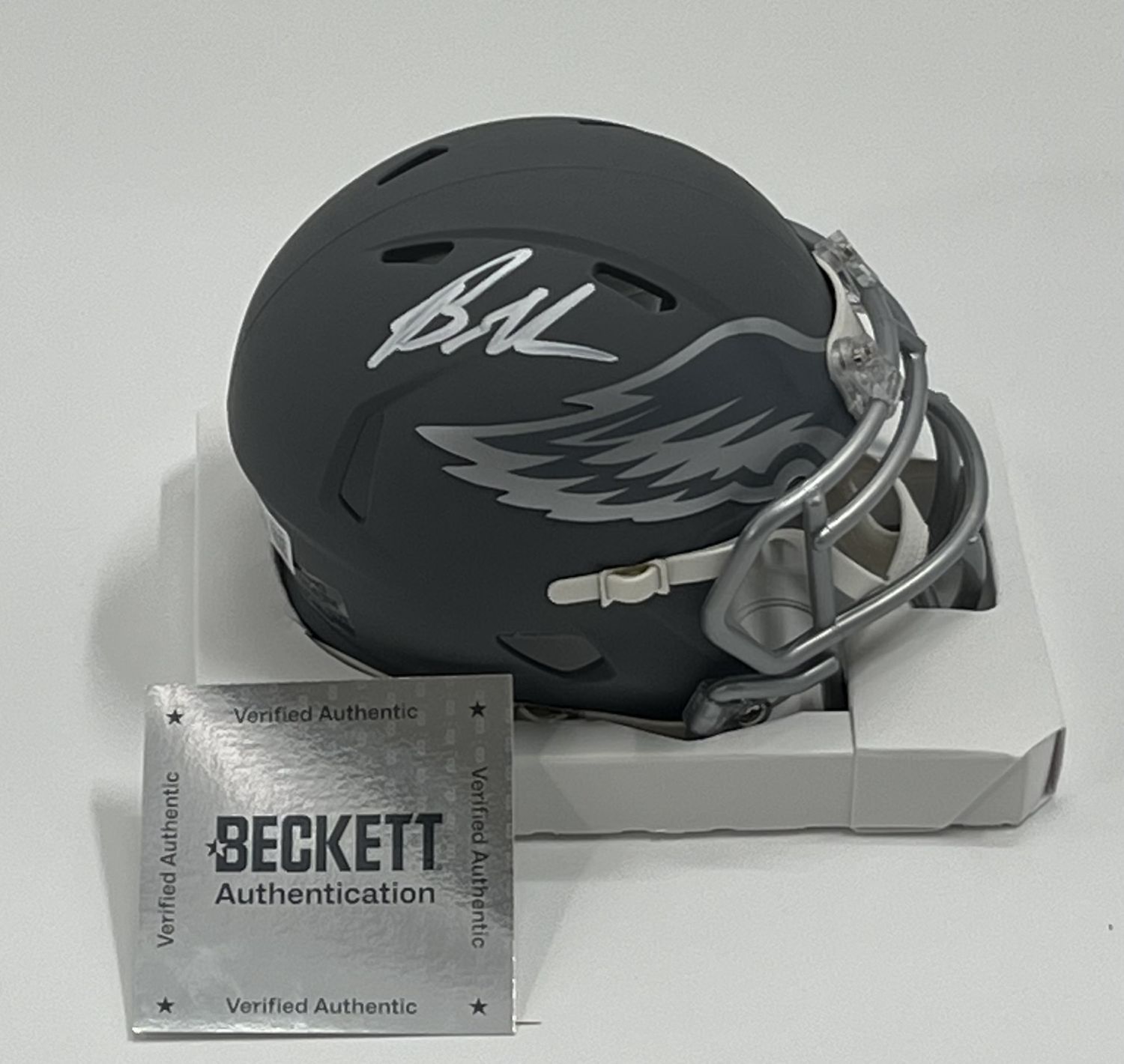 Brandon Graham Signed Eagles Slate Alternate Speed Mini Helmet (Beckett)