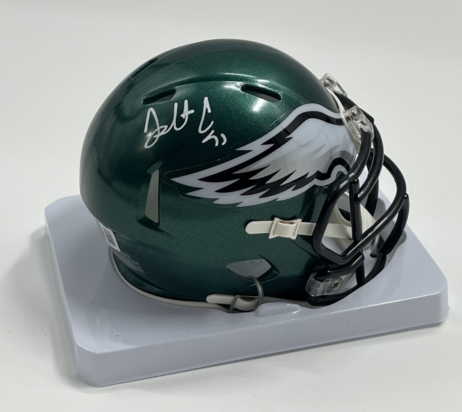 Fletcher Cox Signed Eagles (Mid Night Green) Speed Mini Helmet (Beckett)