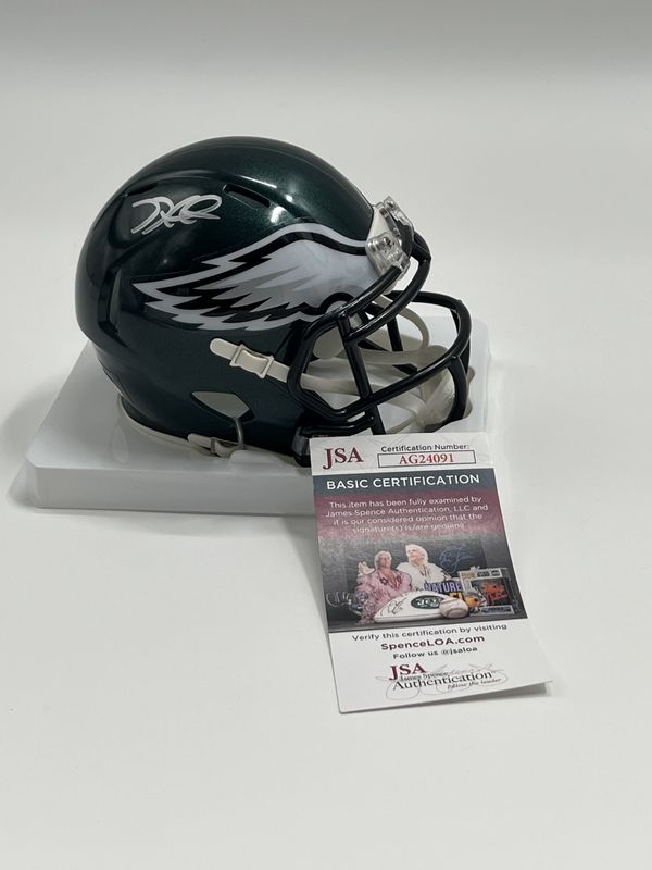 Jalen Hurts Signed (Mid Night Green) Riddell Mini Helmet (JSA)