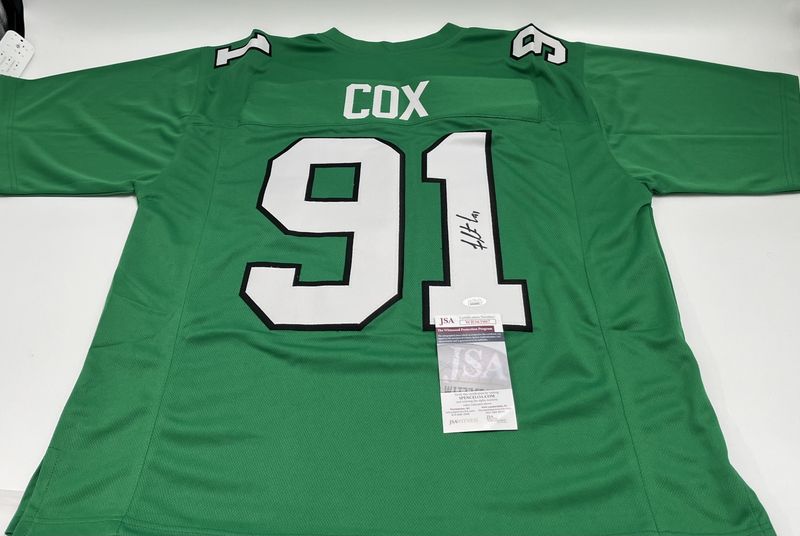 Fletcher Cox Signed (Kelly Green) Jersey (JSA)