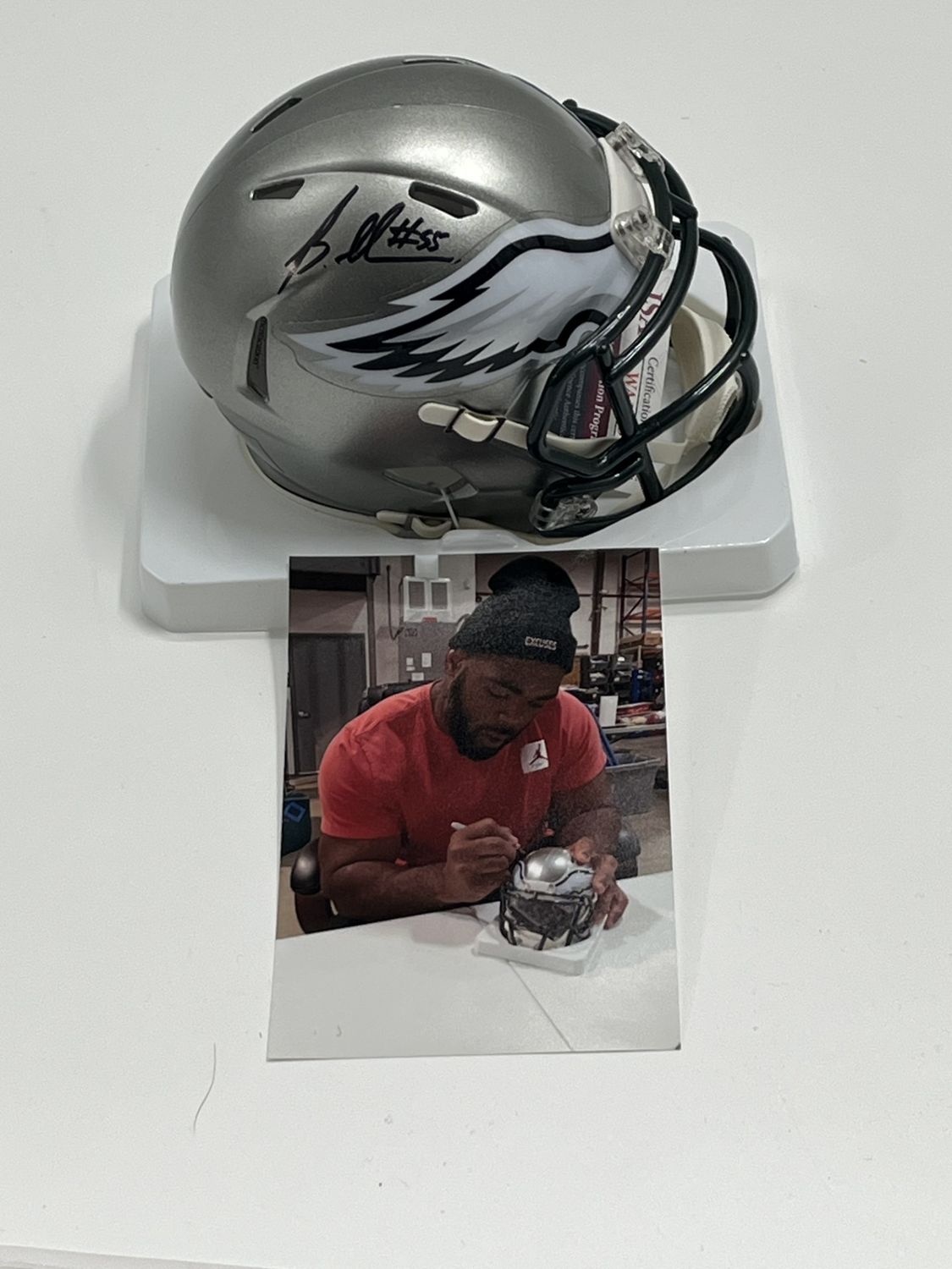 Brandon Graham Signed Eagles Flash Alternate Speed Mini Helmet (JSA)