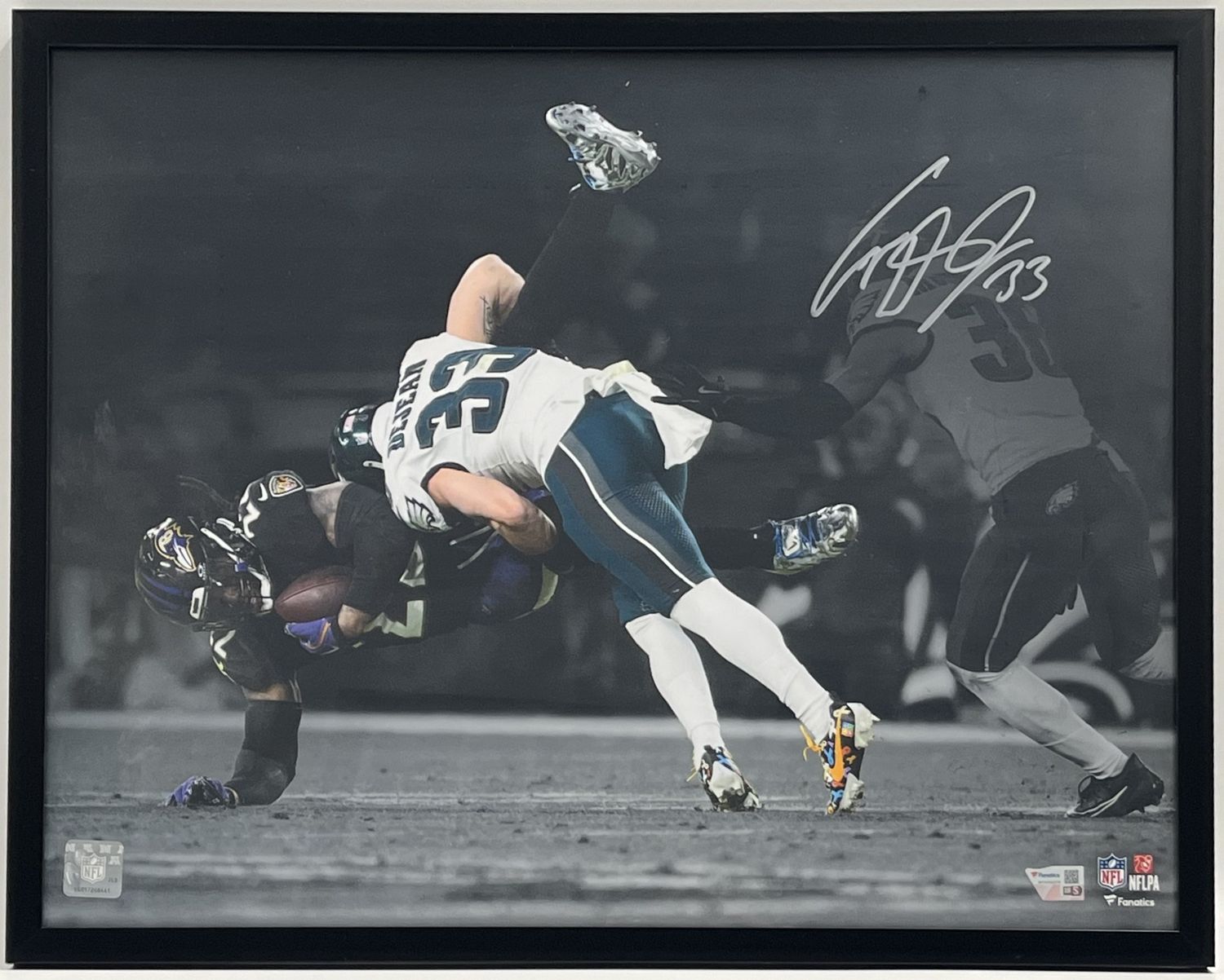 Cooper DeJean &quot;The Hit on Derrick Henry&quot; Signed &amp; Custom Framed 16x20 Photo
