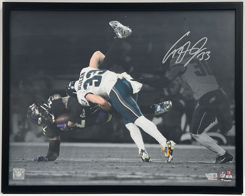 Cooper DeJean &quot;The Hit on Derrick Henry&quot; Signed &amp; Custom Framed 16x20 Photo