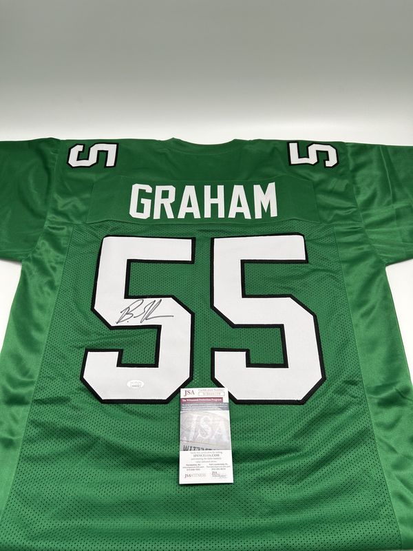 Brandon Graham Signed Custom Kelly Green Jersey (JSA)
