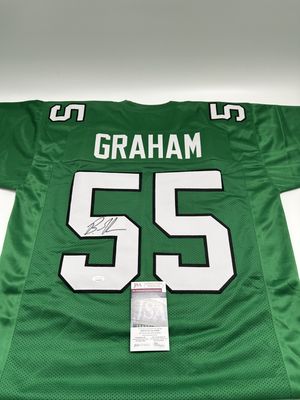 Brandon Graham Signed Custom Kelly Green Jersey (JSA)