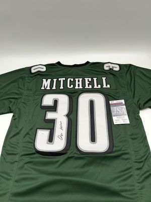 Quinyon Mitchell Signed Custom (Dark Green) Jersey (JSA)
