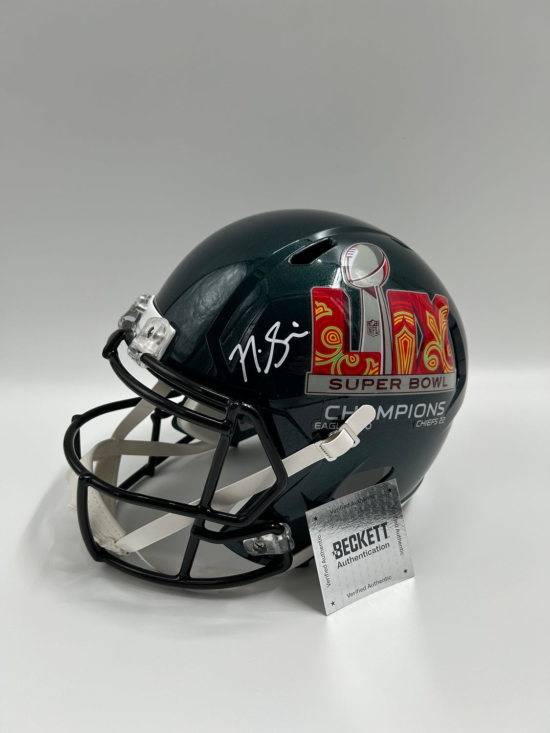 Nick Sirianni Signed Eagles Super Bowl LIX Full-Size Speed Helmet (Beckett)