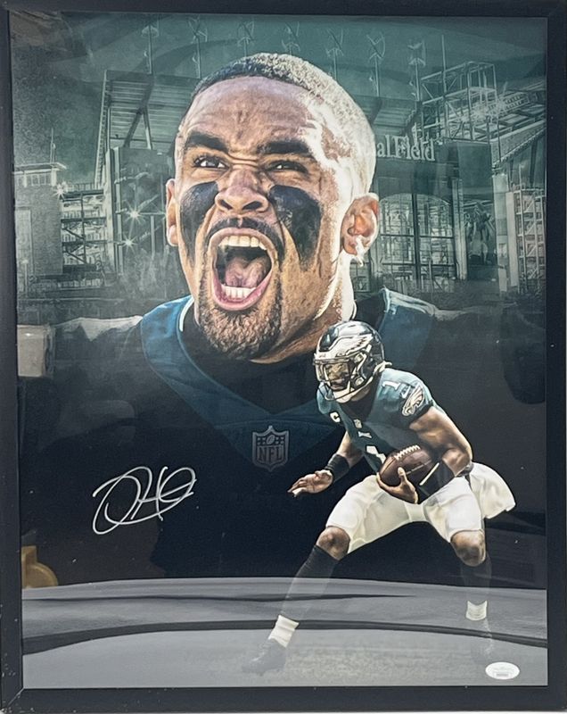 Jalen Hurts Custom Framed Signed 16x20 Photo (JSA)