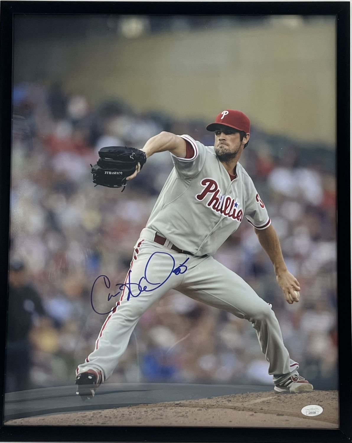 Cole Hamels Custom Framed Signed Phillies 16x20 Photo (JSA)