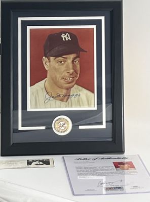 Custom Framed &amp; Signed Joe Dimaggio 8X10 Photo (PSA/DNA)