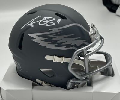 A.J. Brown Signed Eagles Slate Alternate Speed Mini Helmet (Beckett)