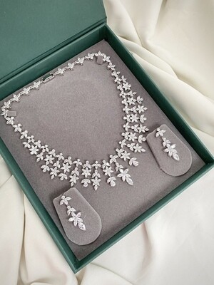 Bridal Silver Necklace Set