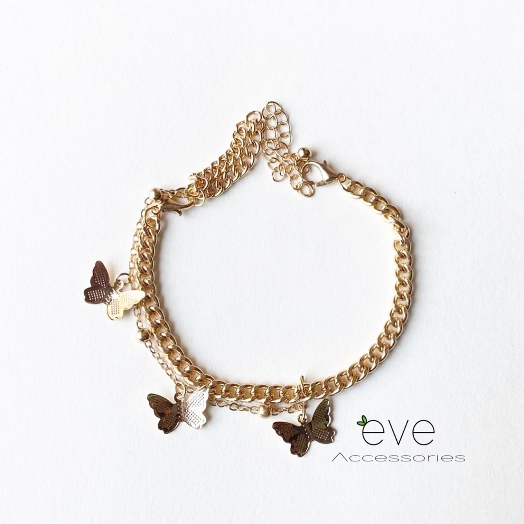Emma Gold Butterfly Charm Bracelets