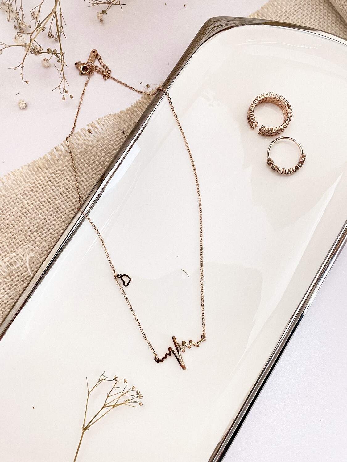 Amy Rosegold Heartbeat Necklace