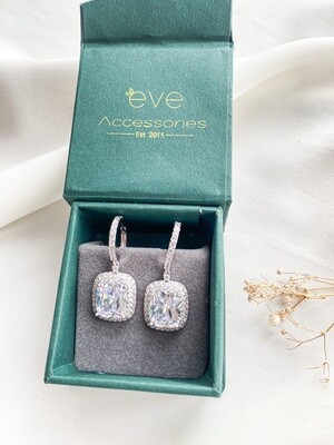 Ivy Square Cz Diamond Huggie Earrings