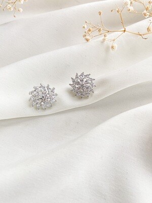 Ivy Clustered Cz Diamond Marquise Flower Studs